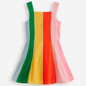 Woven Panel Dress-Multi Rainbow