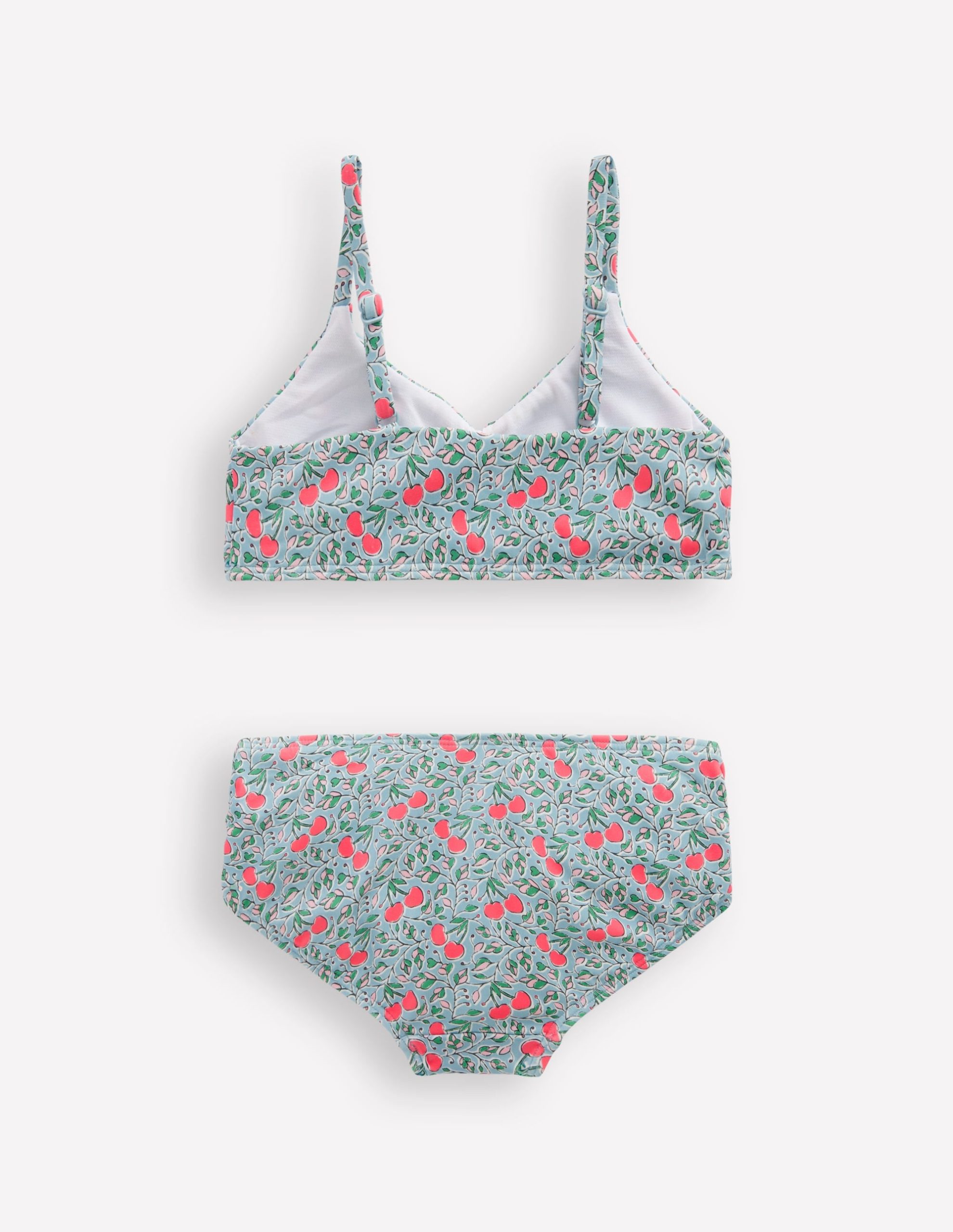 Ruched Bikini-Misty Blue Cherry Vine - Image 2