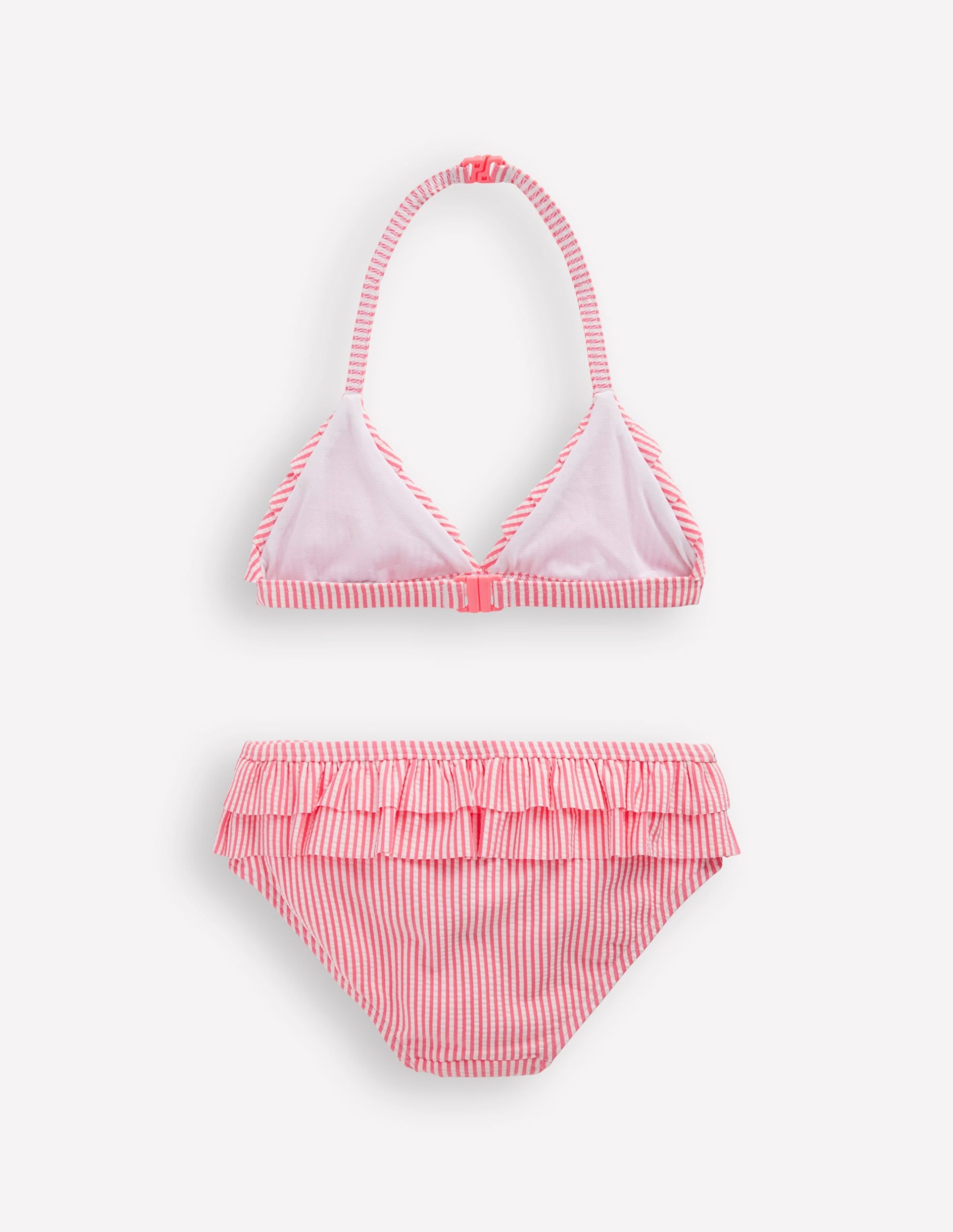 Frill Bikini-Salmon Pink Stripe - Image 2