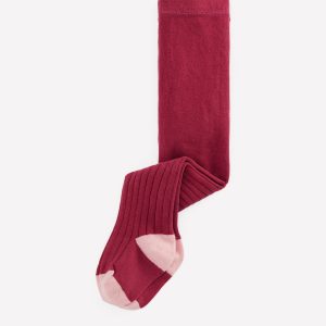 Baby Ribbed Tights-Sweet Cherry