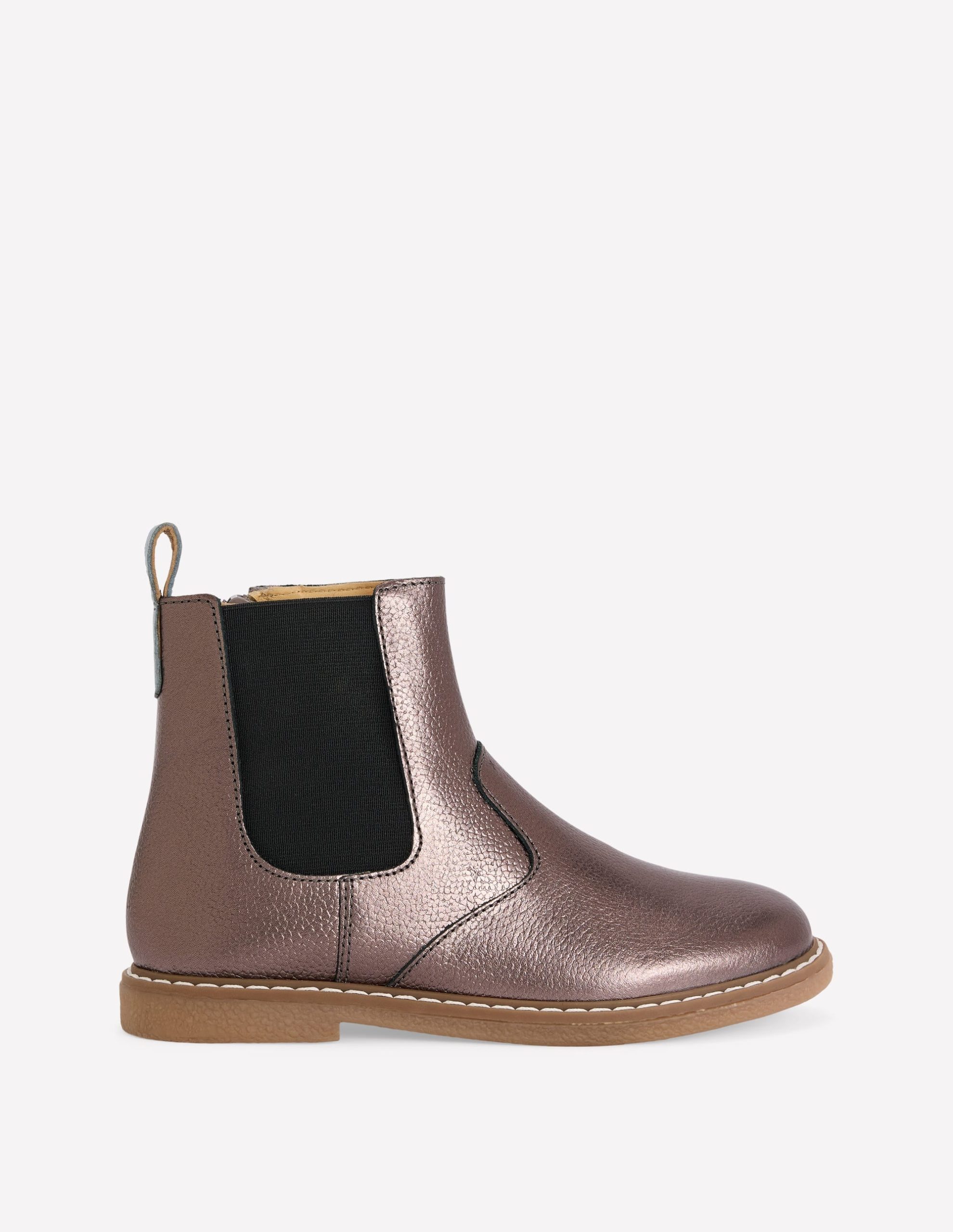 Leather Chelsea Boots-Silver