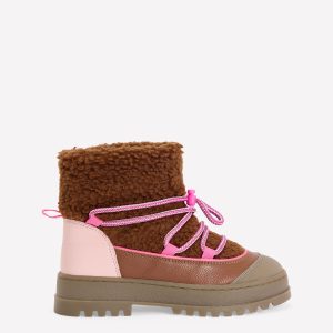 Borg Adventure Boots-Pink and Brown