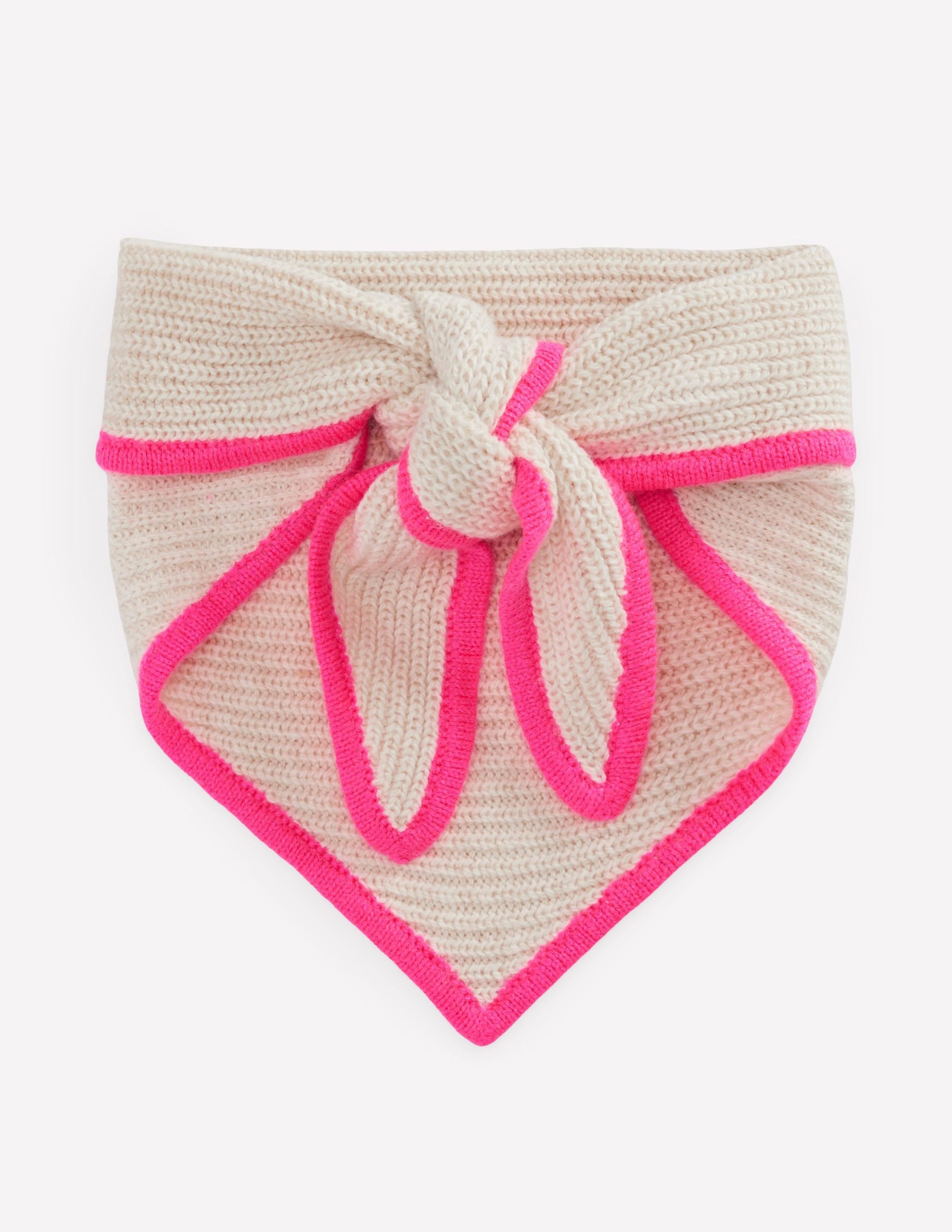 Triangle Knitted Scarf-Oatmeal Marl