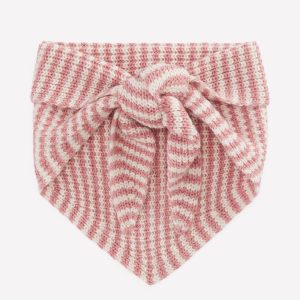 Triangle Knitted Scarf-Pink Marl Stripe
