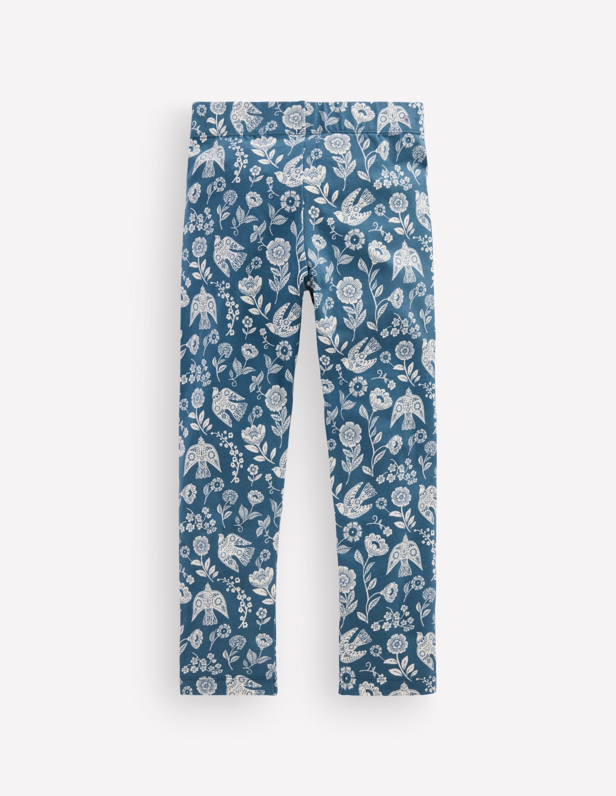 Fun Leggings-Sapphire Blue Floral Blue - Image 2