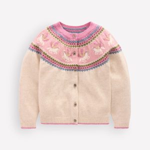 Edie Fair Isle Cardigan-Oatmeal Marl Pegasus