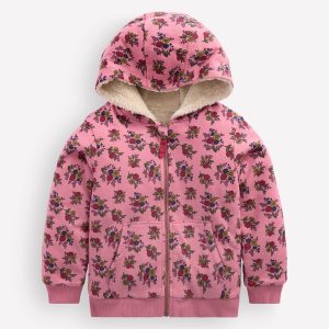 Reversible Borg Hoody-Dusty Rose Sprouting Garden