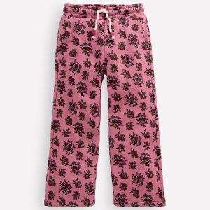 Wide Leg Printed Sweatpants-Vintage Rose Sprouting Garden