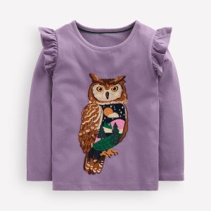 Long Sleeve Superstitch Tee-Nocturnal Purple Owl
