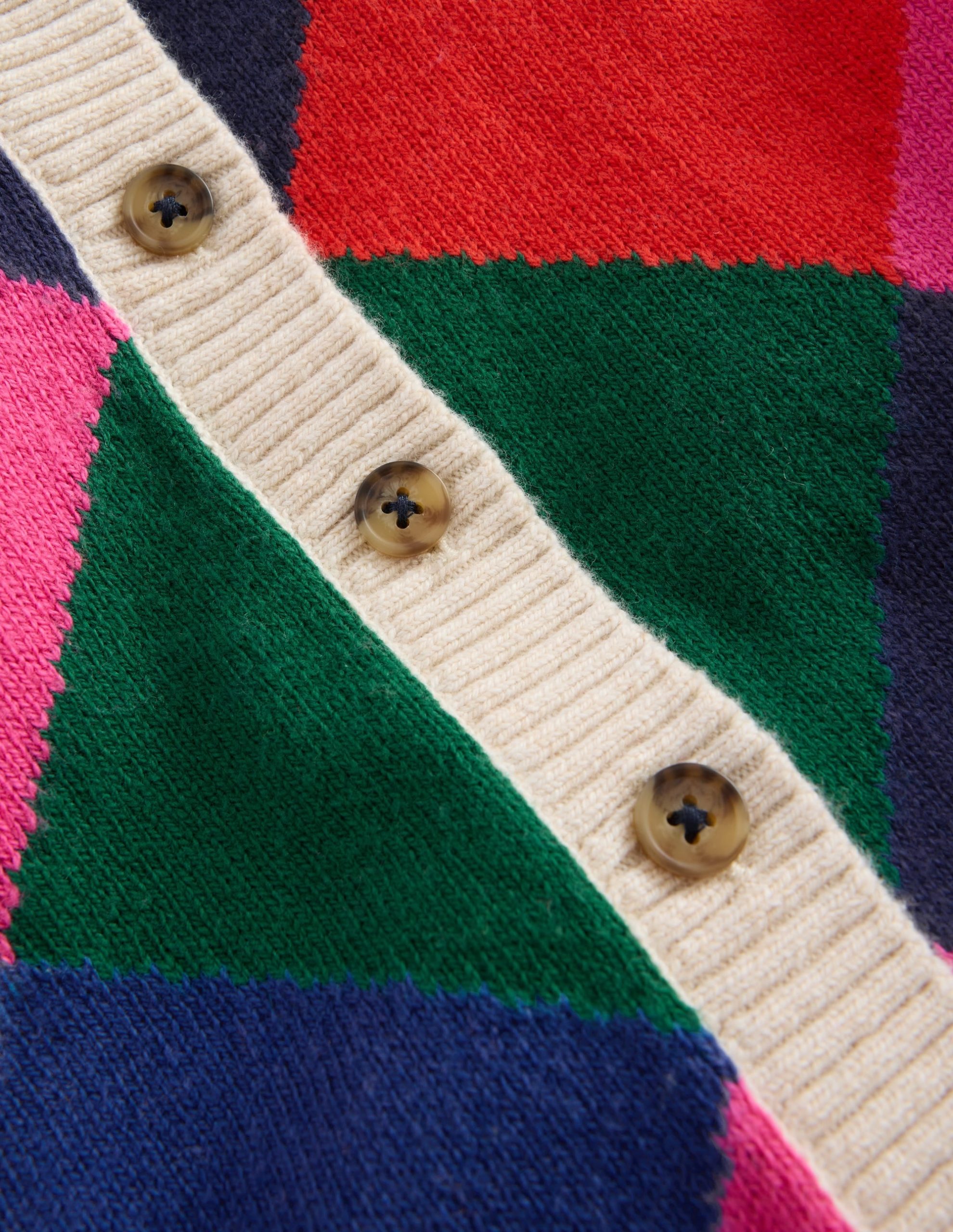 Fun Cardigan-Multi Rainbow Argyle - Image 3