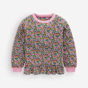 Peplum Sweatshirt-Multi Floral