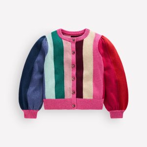 Sparkle Party Cardigan-Rainbow Sparkle Stripe