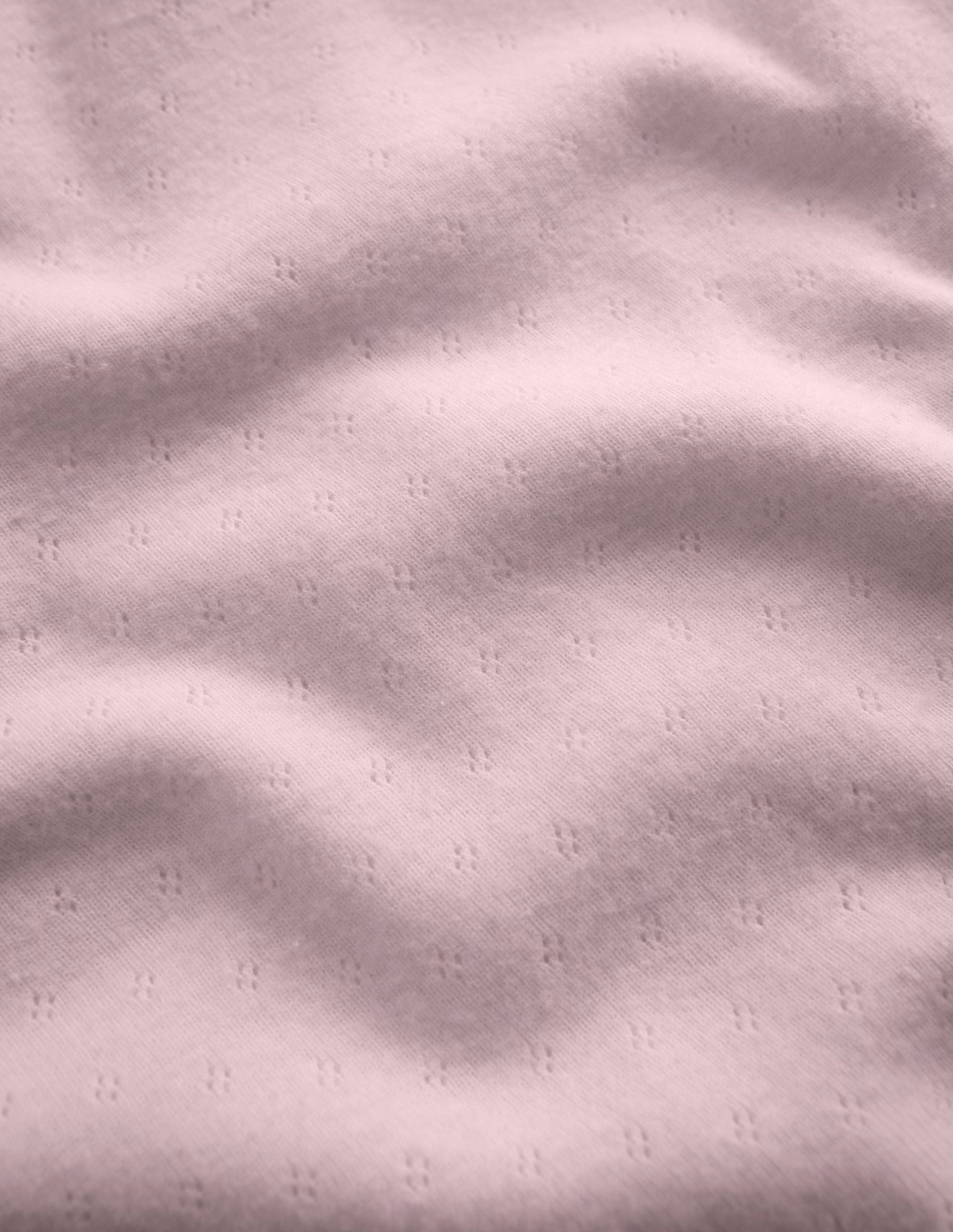 Frill Pointelle Top-Pink - Image 3