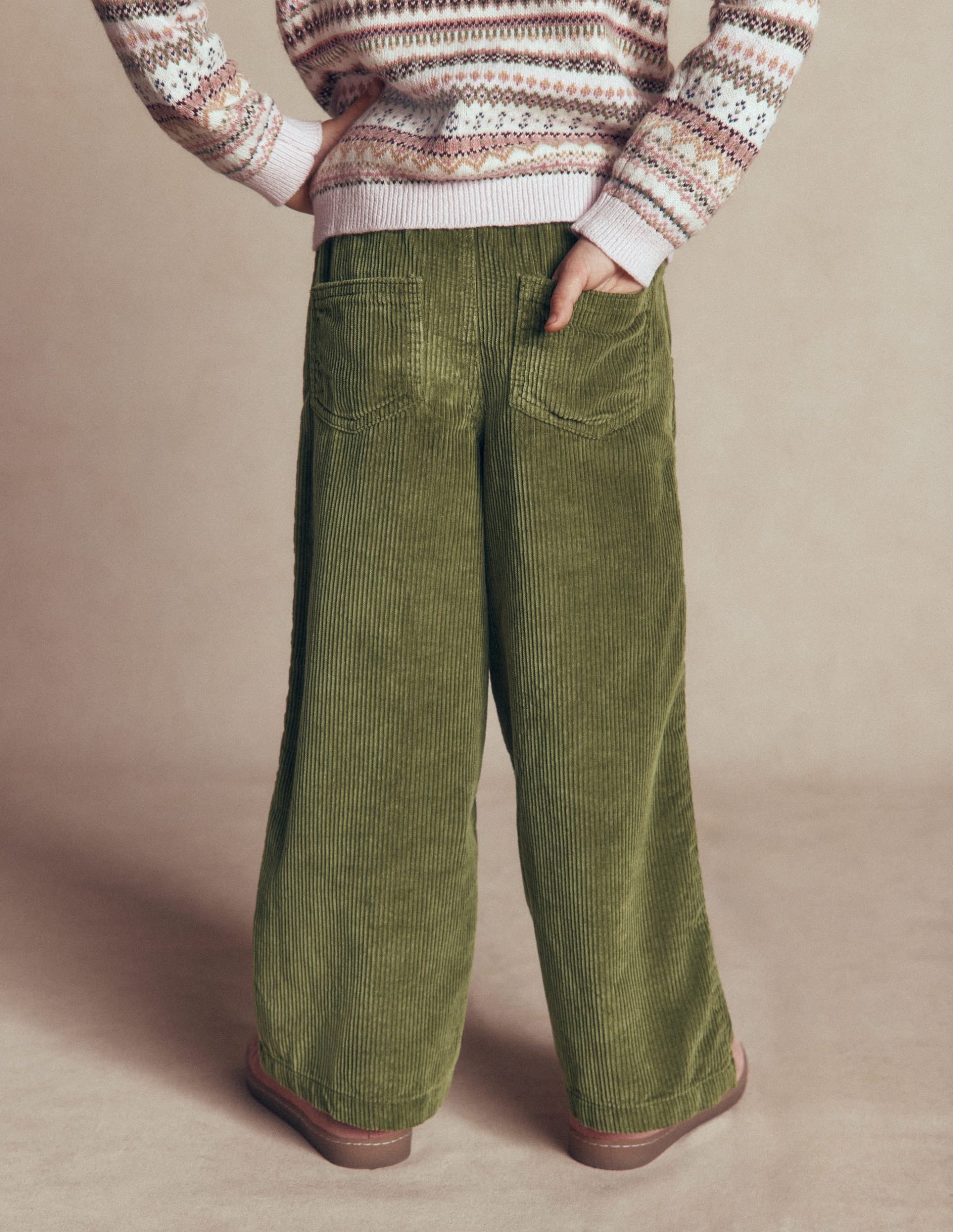Draw Cord Pants-Olive Cord - Image 2