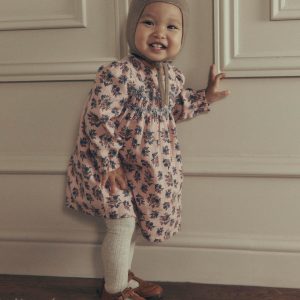 Smocked Occasion Dress-Pink Sprouting Garden