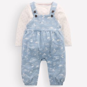 Jersey Overalls Set-Blue Linear Farm