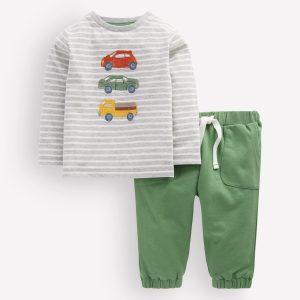 Appliqué Jersey Play Set-Green Cars