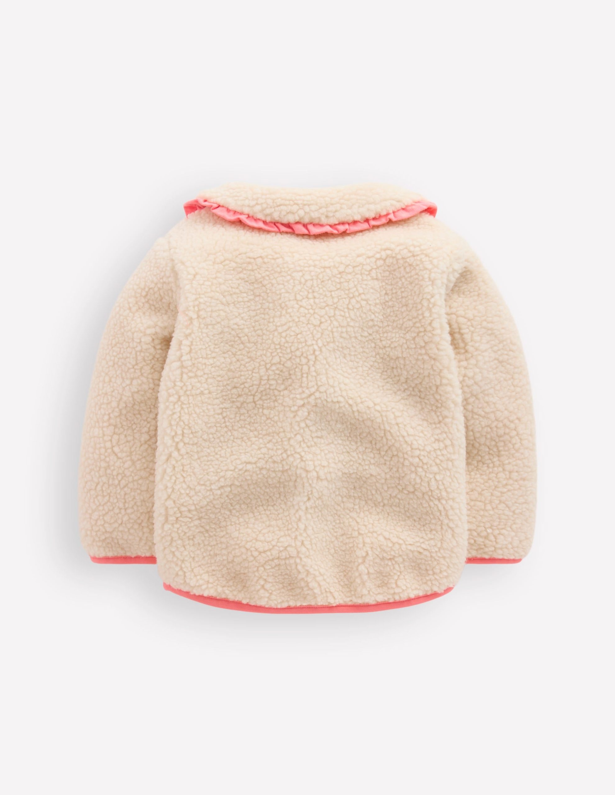 Borg Collared Jacket-Neutral/Pink Heart - Image 2