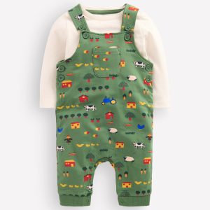 Jersey Overalls Set-Green Farm