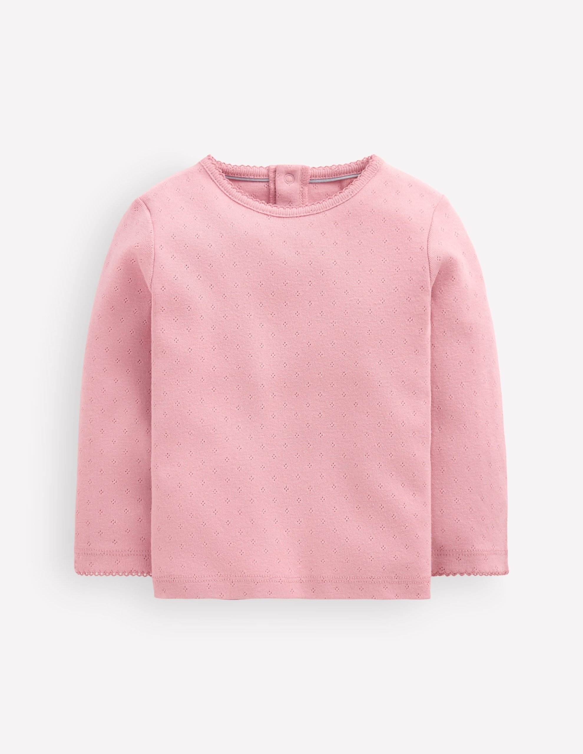 Cotton Pointelle Top-Pink
