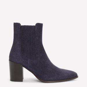 Point Casual Ankle Boots-Dark Navy