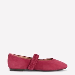 Camilla Ruched Ballet Flats-Wine