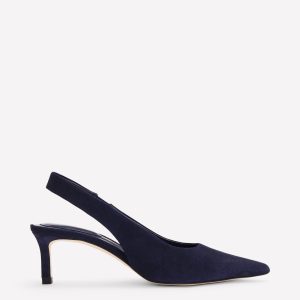 Hope Slingback Heels-Dark Navy