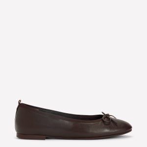 Patti Round Toe Ballet Flats-Bitter Chocolate