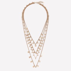 Metal Layering Necklace-Gold
