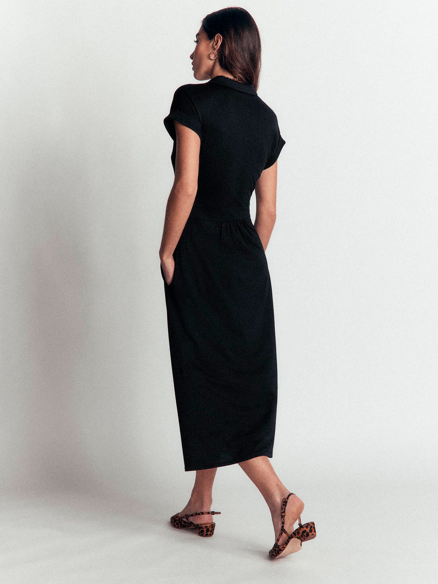 Fae Jersey Shirt Dress-Black - Image 3