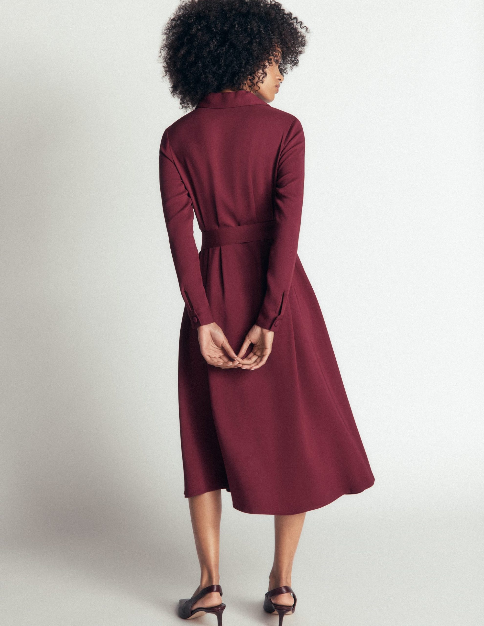 Kate Pleated Shirt Dress-Deep Wisteria - Image 5