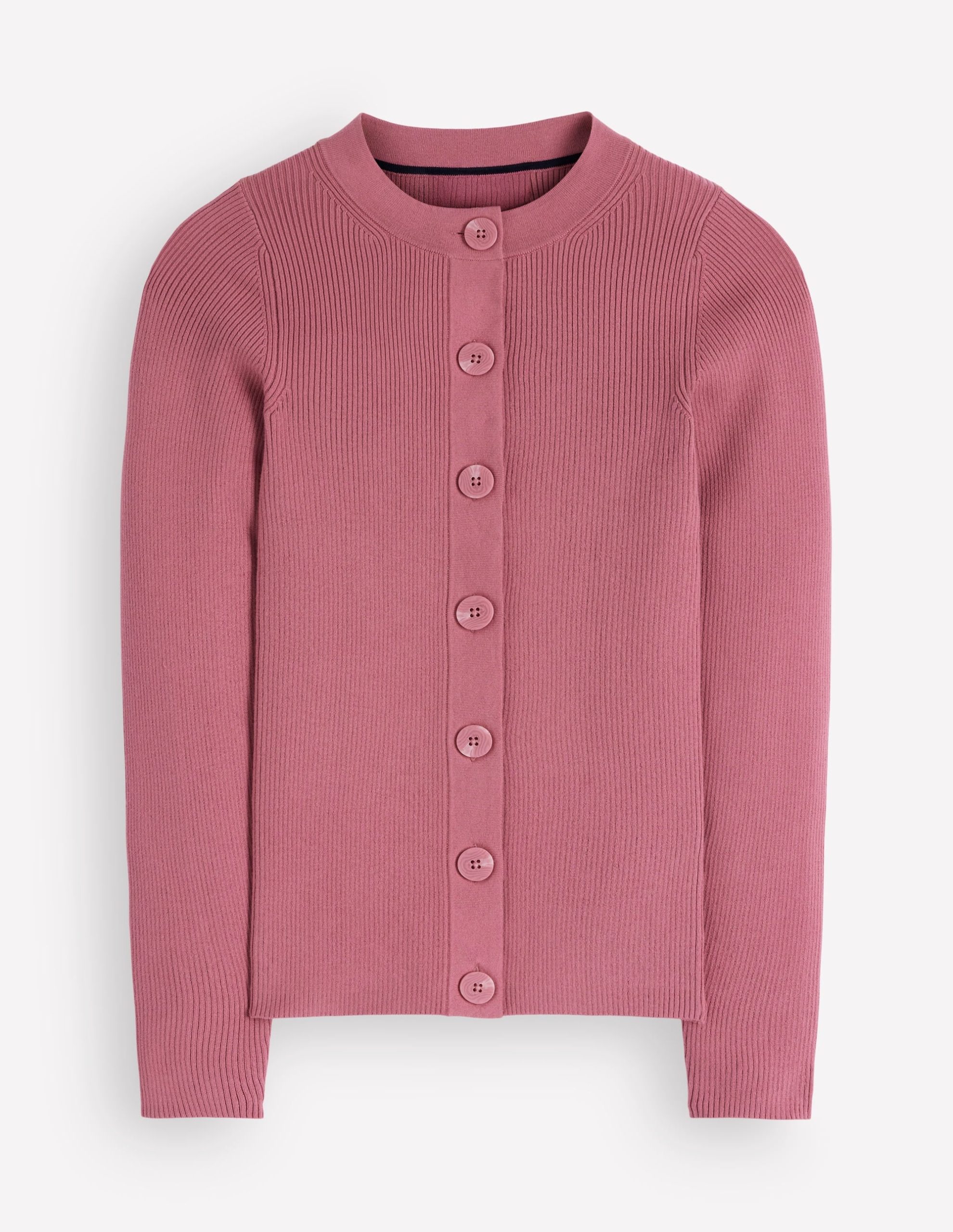 Rhianne Cotton Rib Cardigan-Piink Heather - Image 7