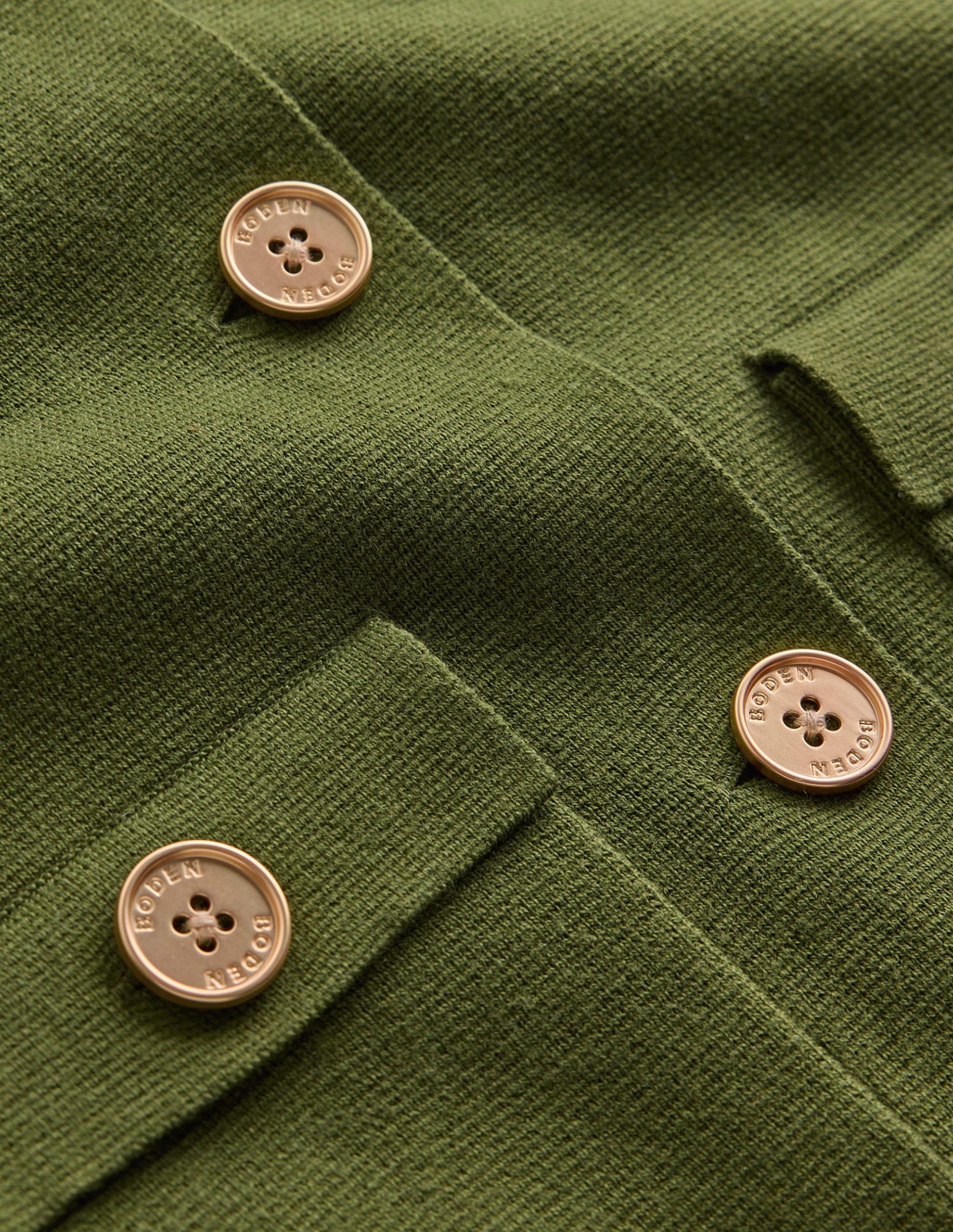 Phoebe Collared Knitted Jacket-Forest Green - Image 5