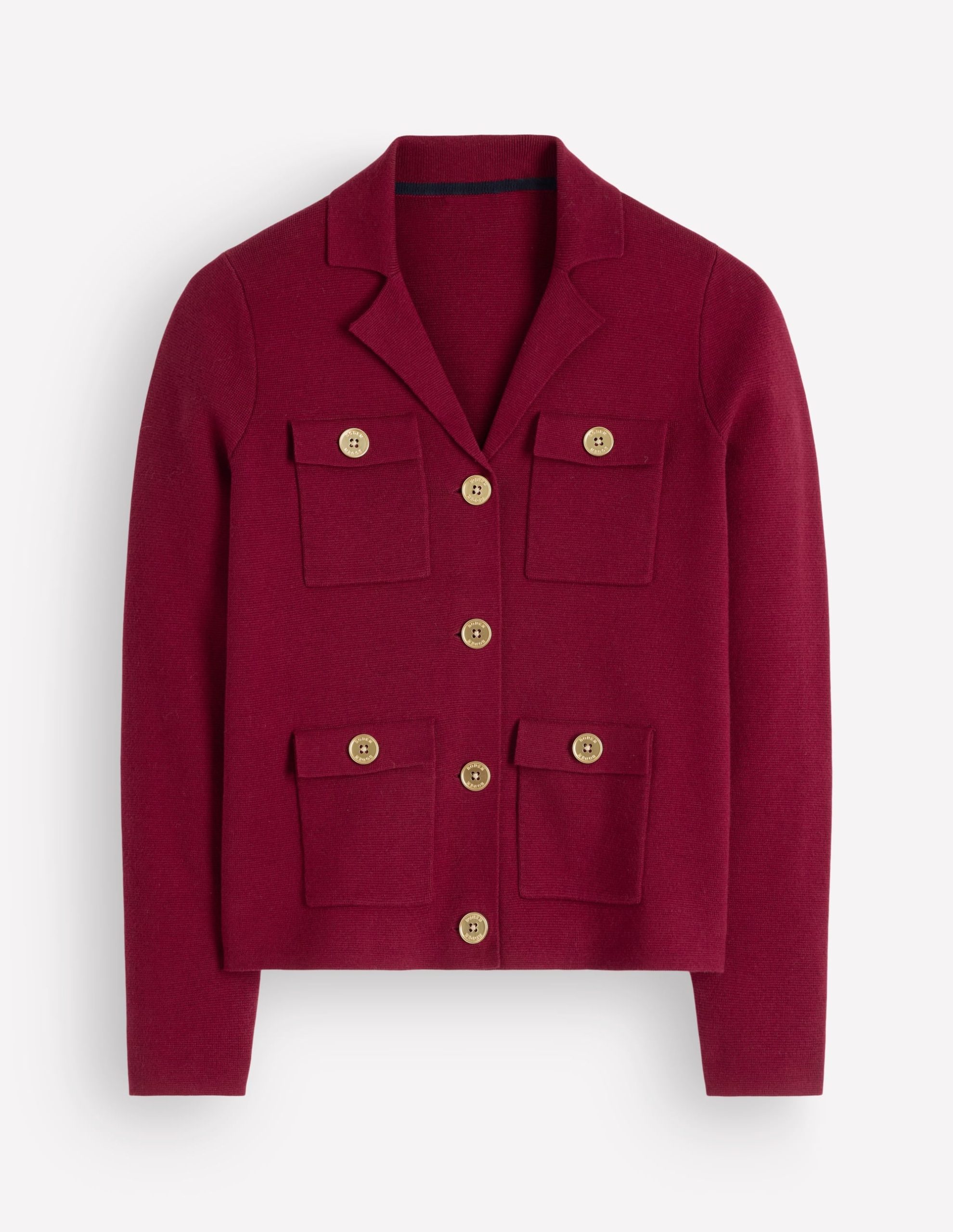 Phoebe Collared Knitted Jacket-Merlot - Image 5