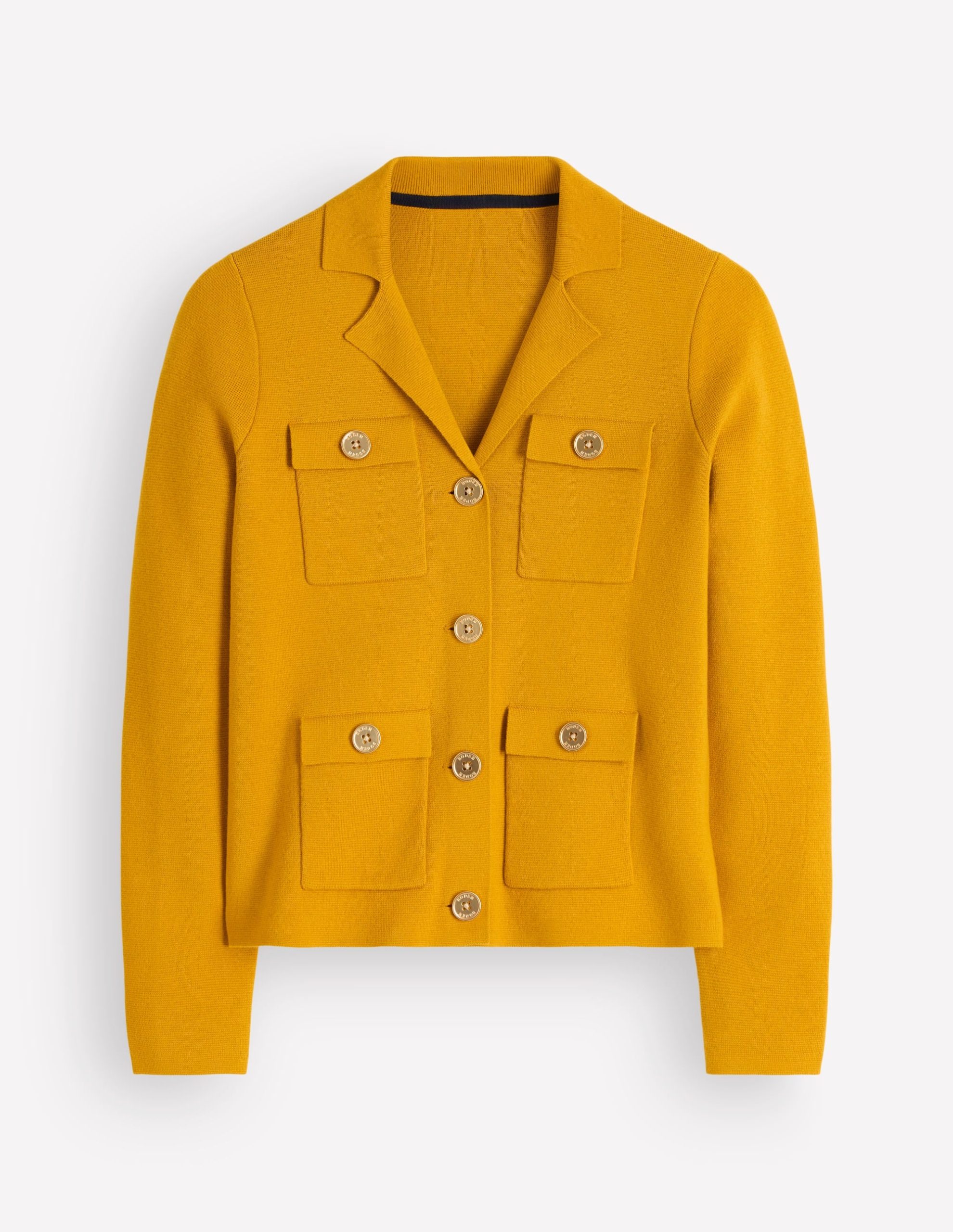 Phoebe Collared Knitted Jacket-Golden Rye - Image 6