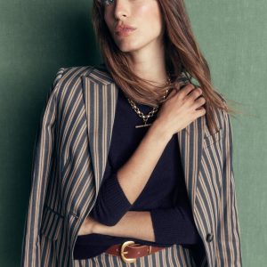 Elsie Cashmere Crew Sweater-Navy