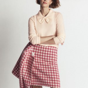 Bow Neck Knitted Sweater-Ivory