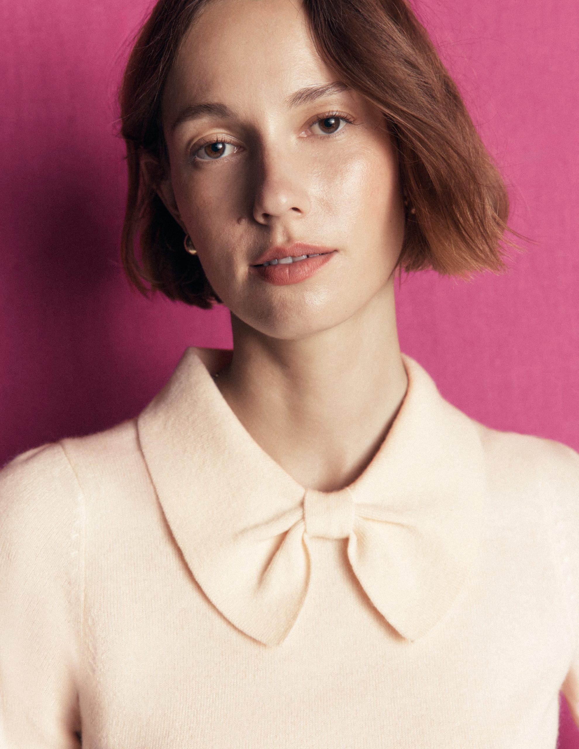 Bow Neck Knitted Sweater-Ivory - Image 2