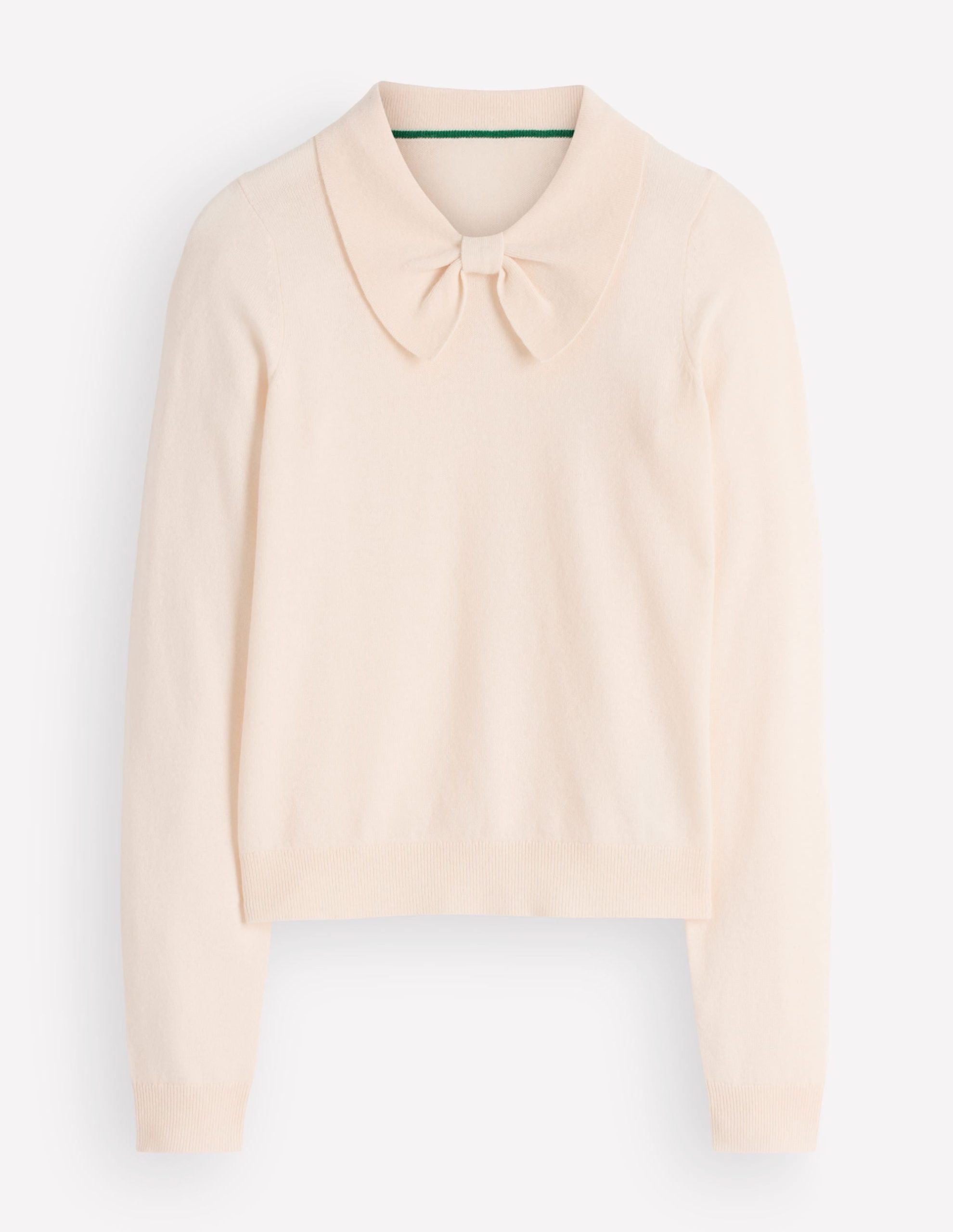 Bow Neck Knitted Sweater-Ivory - Image 5