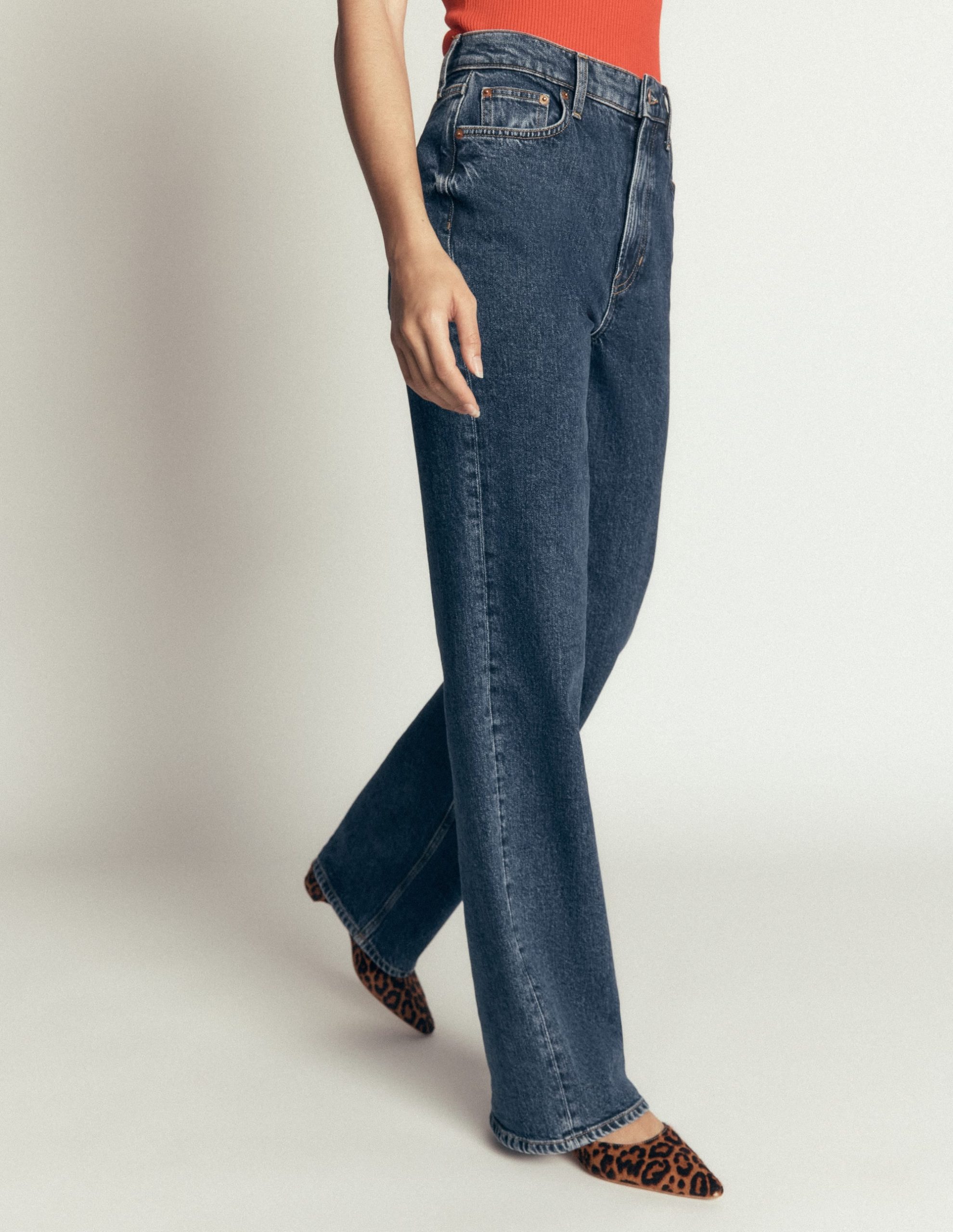High Rise Column Leg Jeans-Dark Vintage - Image 5
