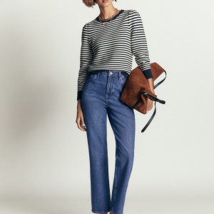 High Rise Straight Jeans-Mid Vintage