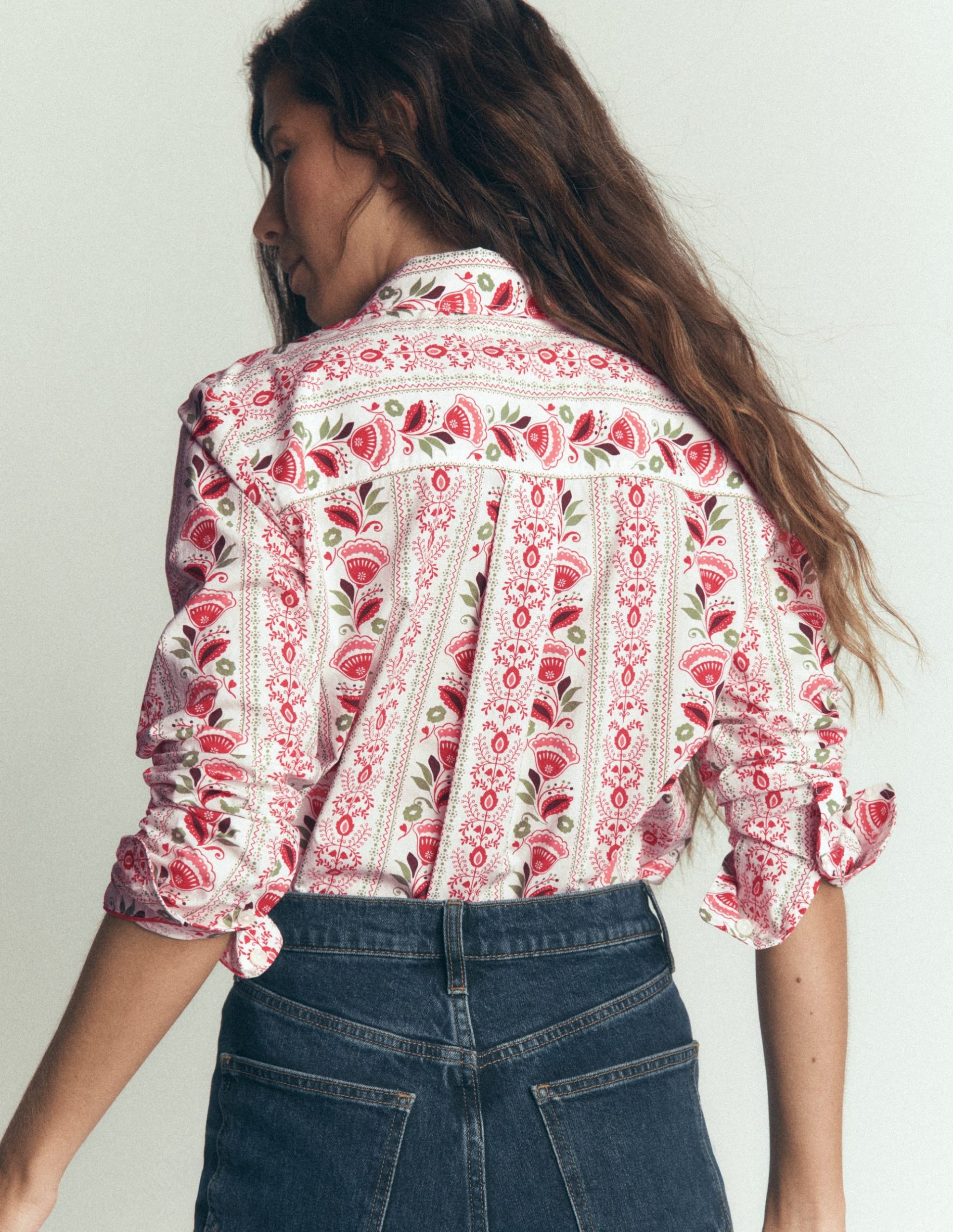 The New Sienna Cotton Shirt-Ivory. Petal Trail - Image 3