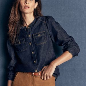 Thea Denim Shirt-Dark Indigo