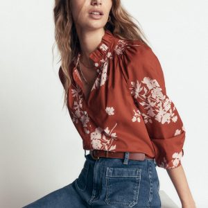 Erica Cotton Frill Top-Arabian Spice. Flecked Bunch