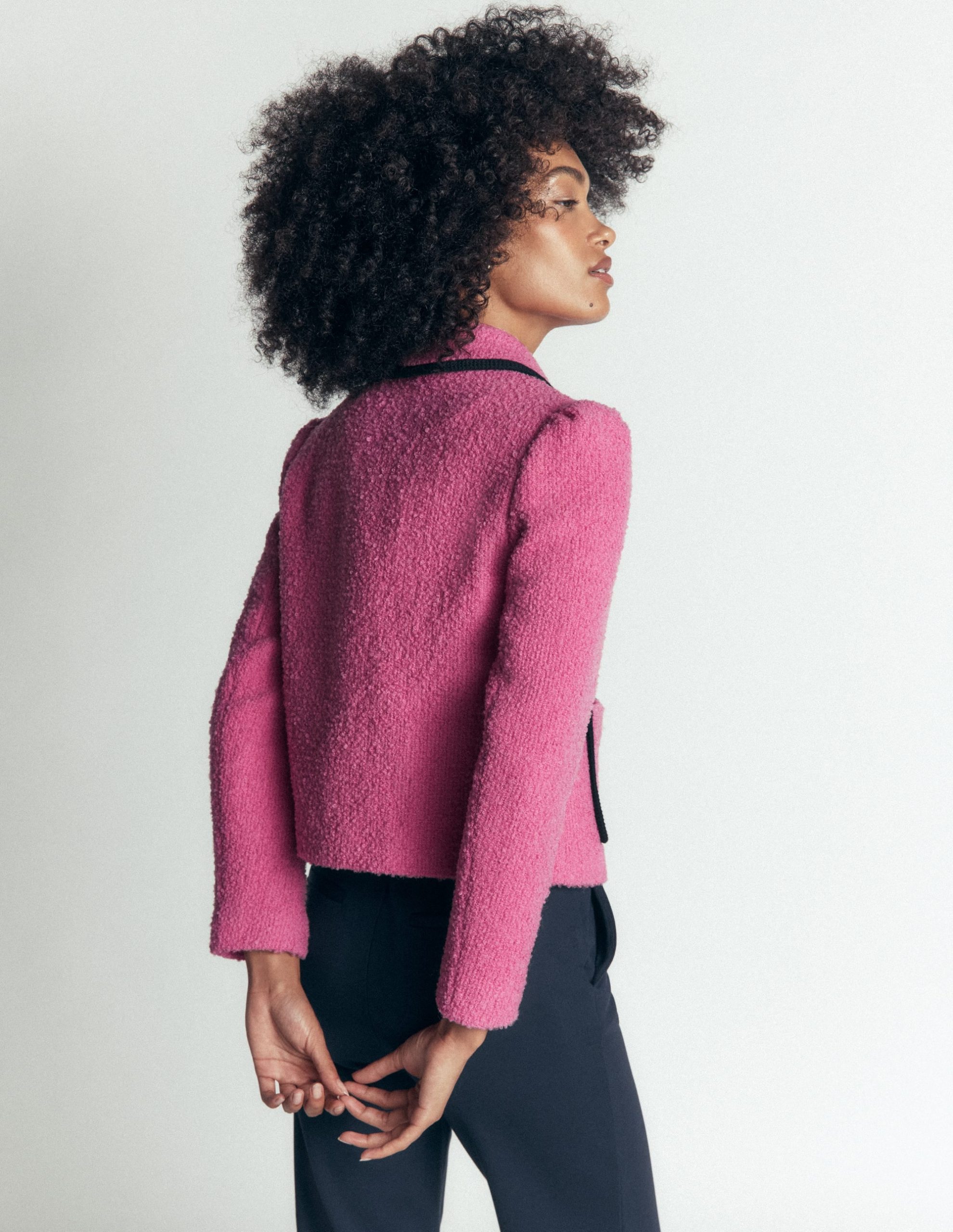 Branscombe Bow Jacket-Pink Solid - Image 4