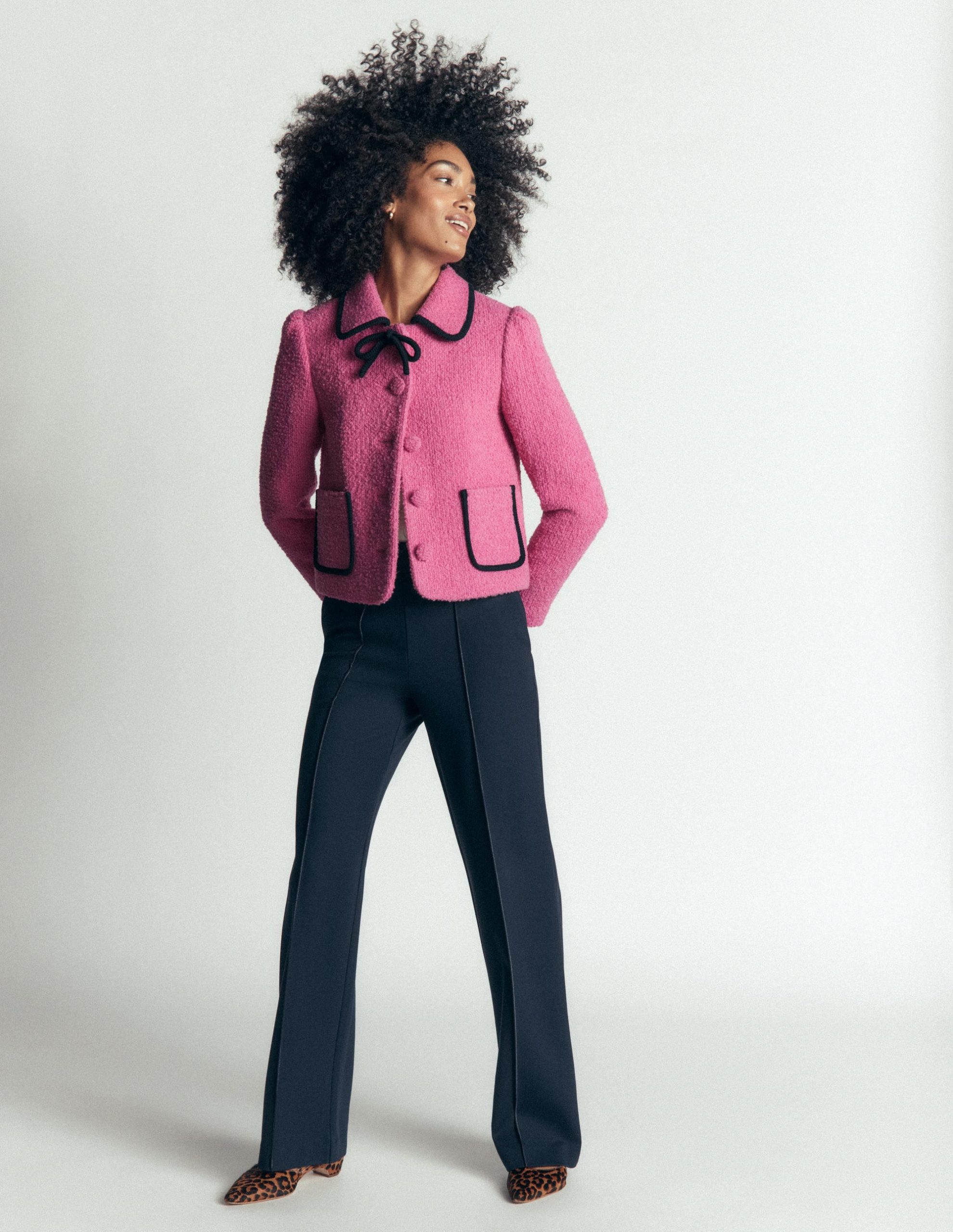 Branscombe Bow Jacket-Pink Solid - Image 5
