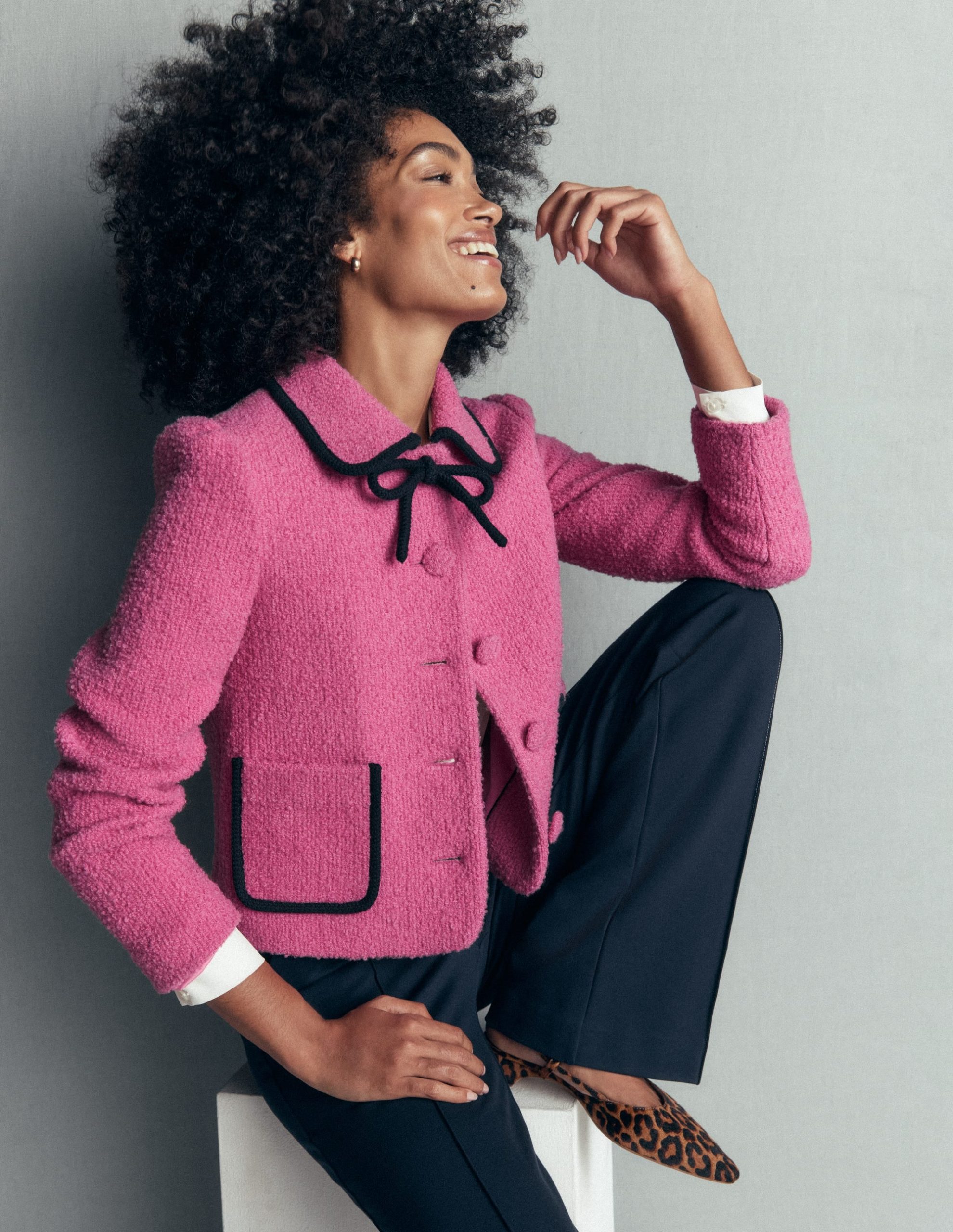 Branscombe Bow Jacket-Pink Solid - Image 6