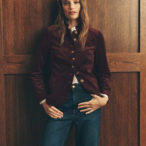 Hereford Military Cord Jacket-Dark Cherry
