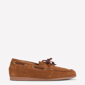 Lace-Up Boat Shoes-Tan