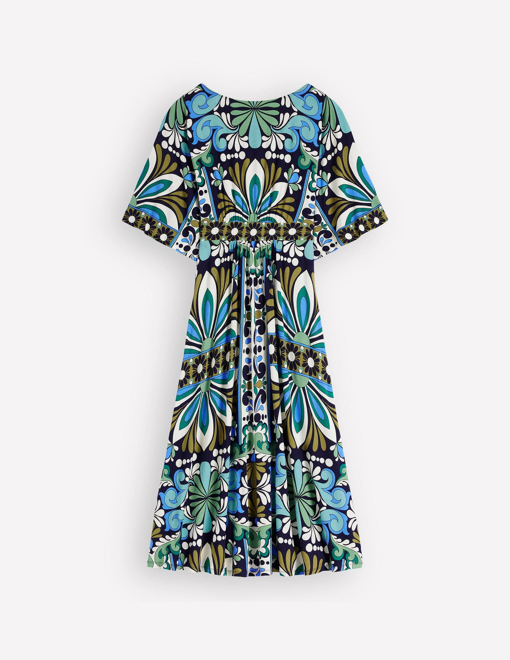 Imelda Kimono Jersey Dress-Navy. Bloom Tapestry - Image 10